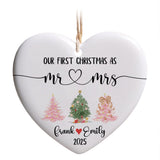 Personalized Our First Christmas As Mr and Mrs Ornament 2025