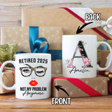 Personalized Customized Retirement Gift For Woman Init Letter Custom Coffee Mug 11Oz