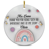 Personalized Teacher Appreciation Gifts Ornament 2025 3D Inflated Effect