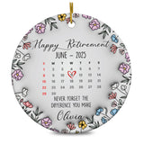 Personalized Retirement Ornament 2025 3D Inflated Effect Gift For Woman