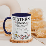 Personalized Custom Map Distance Sister Mug Coffee Mug 11Oz 15Oz
