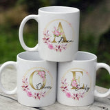 Personalized Initial Monogram Coffee Mugs - Birthday Gifts For Her, Women, Best Friend