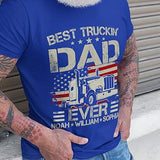 Personalized Gifts for Dad T Shirt - Dad Gifts from Daughter, Son - Truck Driver Gifts for Men