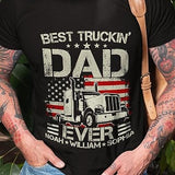 Personalized Gifts for Dad T Shirt - Dad Gifts from Daughter, Son - Truck Driver Gifts for Men