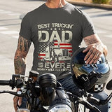 Personalized Gifts for Dad T Shirt - Dad Gifts from Daughter, Son - Truck Driver Gifts for Men