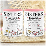 Personalized Custom Map Distance Sister Mug Coffee Mug 11Oz 15Oz