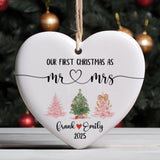 Personalized Our First Christmas As Mr and Mrs Ornament 2025 Wedding