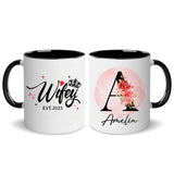 Personalized Customized Gift For Wife Init Letter Custom Coffee Mug 11Oz