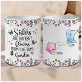 Personalized Custom Map Distance Effect Sister Coffee Mug, Sister Gifts For Birthday