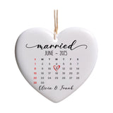 Personalized Engagement Custom Calendar Ornament 2025